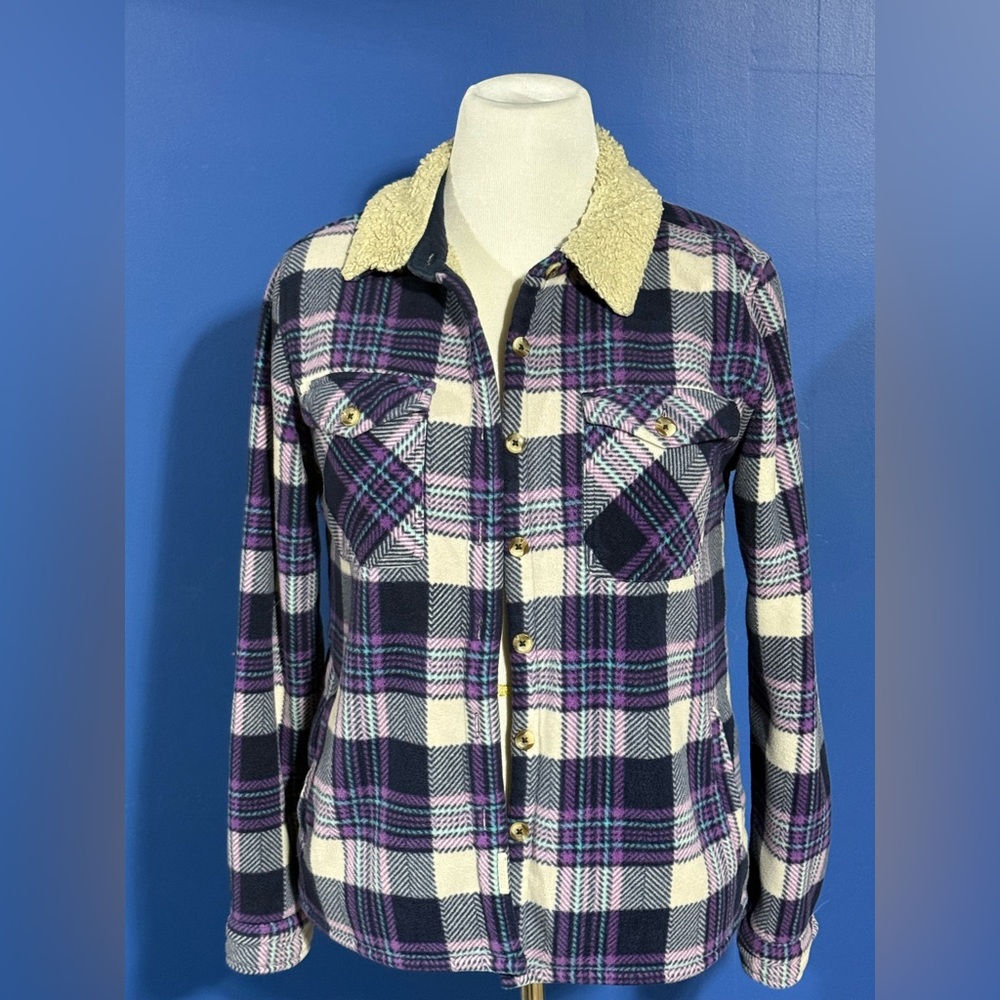 Cozy Plaid Sherpa-Lined Utility Jacket By SoHo Threads Size-Medium